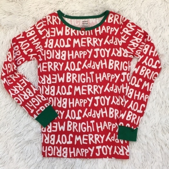 Carter's Infant & Toddler Girls Red Happy Merry Joy Christmas Pajamas 10/10 A - Picture 2 of 12